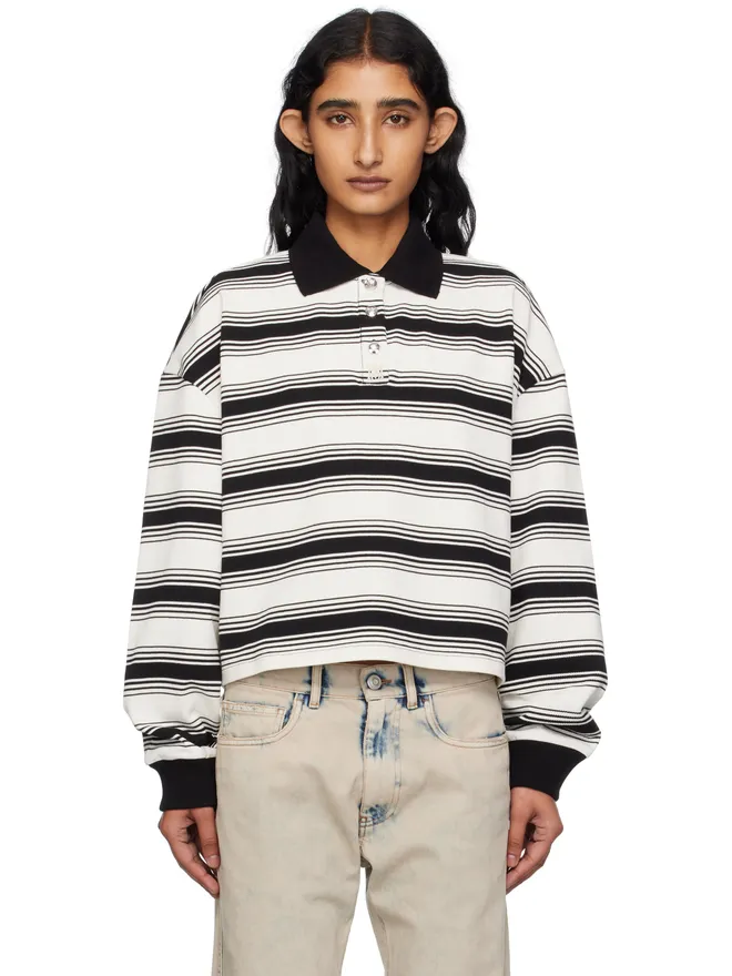 AMIRI AMIRI MA ボーダー オーバーサイズ ニットポロシャツの商品画像