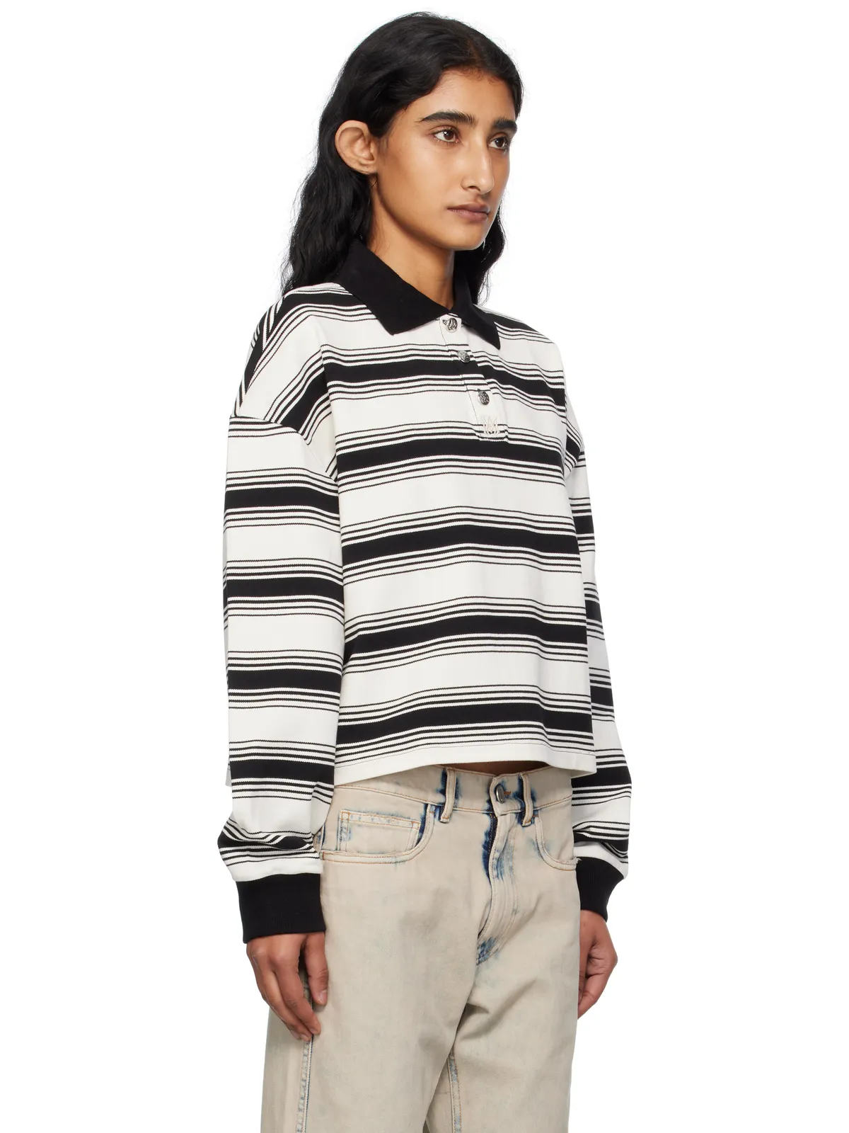 AMIRI MA ボーダー オーバーサイズ ニットポロシャツ - 画像2