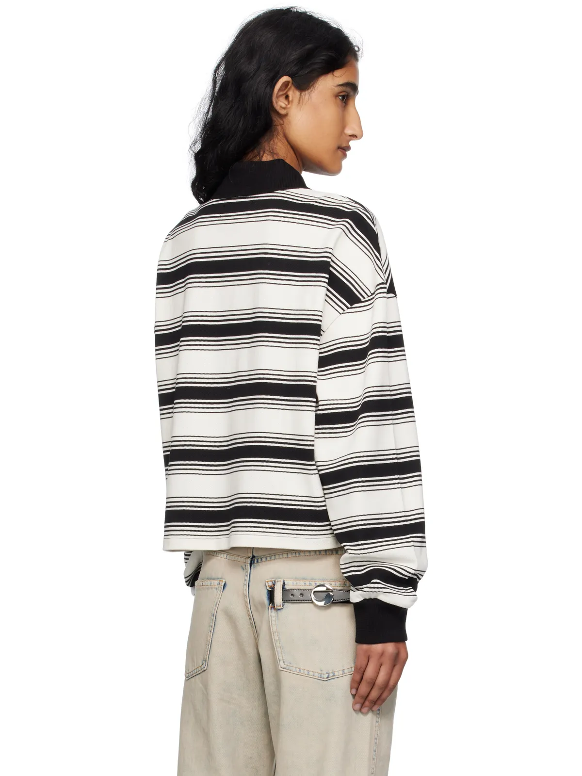 AMIRI MA ボーダー オーバーサイズ ニットポロシャツ - 画像3
