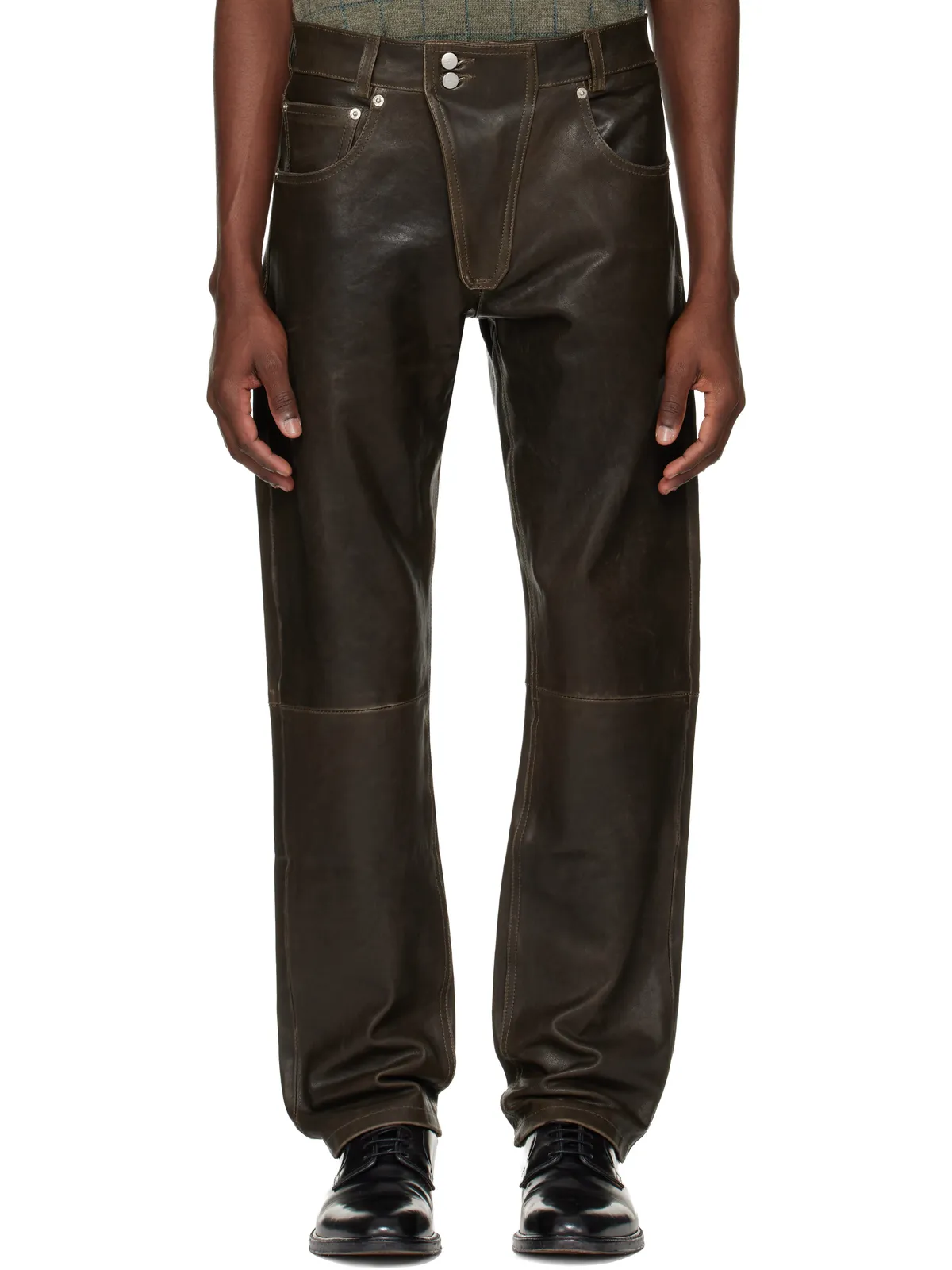 Enfants Riches Déprimés Moto Fly ストレートレッグ レザーパンツ - 画像1