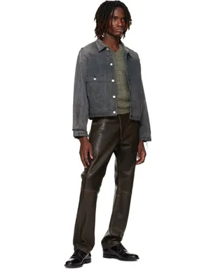 Enfants Riches Déprimés Moto Fly ストレートレッグ レザーパンツ - サムネイル4