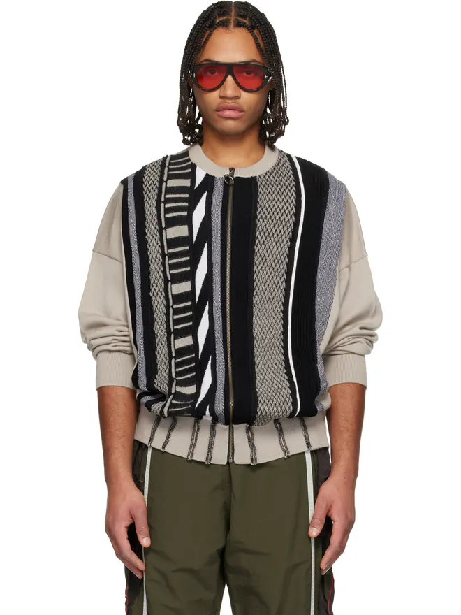 Martine Rose Martine Rose Multi Stripe ジップアップ クルーネックセーターの商品画像