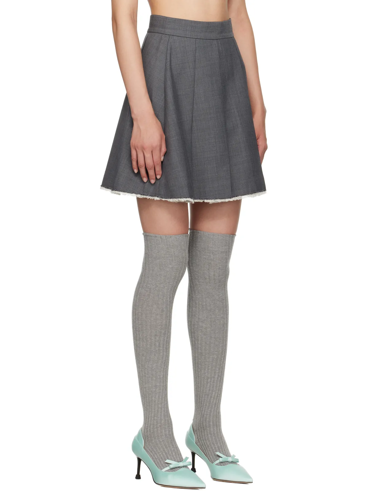 Shushu/Tong SSENSE限定 Raw Hem プリーツ ミニスカート - 画像2