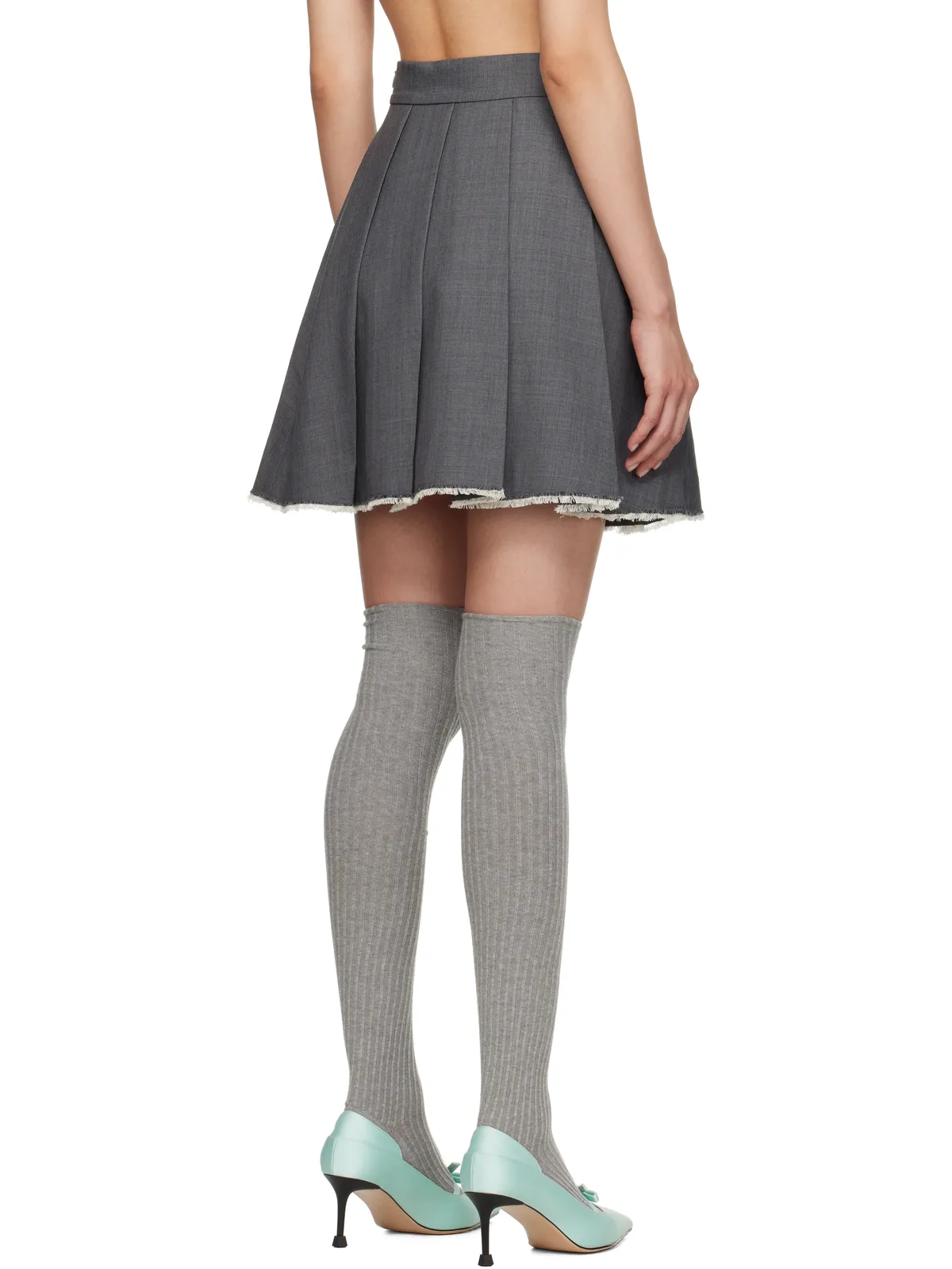 Shushu/Tong SSENSE限定 Raw Hem プリーツ ミニスカート - 画像3
