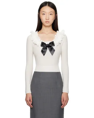Shushu/Tong Neck-Embellished Knitwear ボディスーツ - サムネイル1