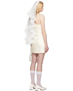 Shushu/Tong SSENSE限定 Bridalカプセルコレクション Bow Pintuck Pleated ミニドレス - サムネイル3