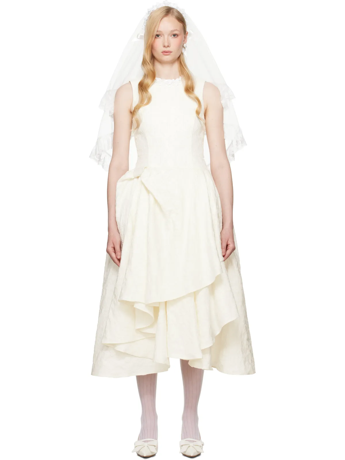 Shushu/Tong SSENSE限定 Bridalカプセルコレクション Irregular Hem ミディアムドレス - 画像1