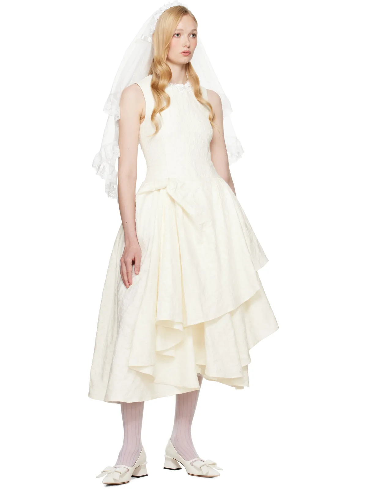 Shushu/Tong SSENSE限定 Bridalカプセルコレクション Irregular Hem ミディアムドレス - 画像5