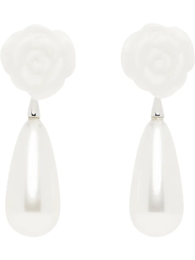 Shushu/Tong Shushu/Tong SSENSE限定 Bridalカプセルコレクション YVMINエディション Ceramic Rose フェイクパール ピアスの商品画像