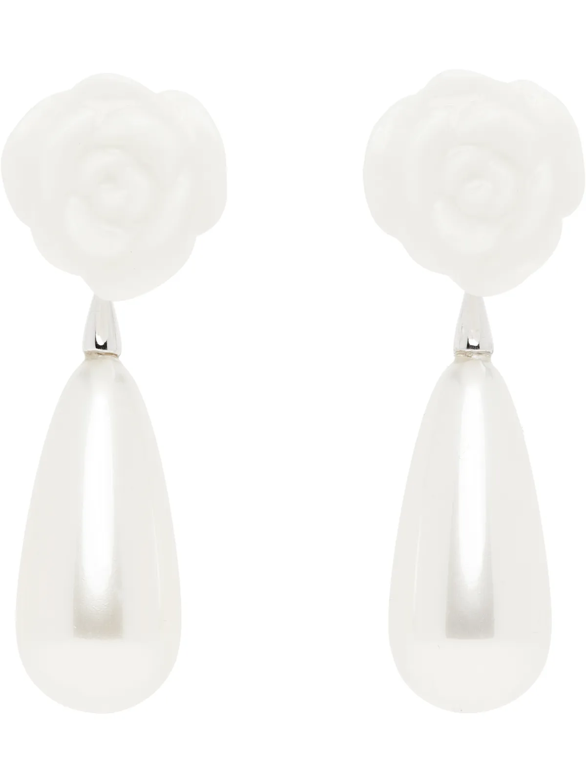 Shushu/Tong SSENSE限定 Bridalカプセルコレクション YVMINエディション Ceramic Rose フェイクパール ピアス - 画像1