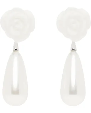Shushu/Tong SSENSE限定 Bridalカプセルコレクション YVMINエディション Ceramic Rose フェイクパール ピアス - サムネイル1