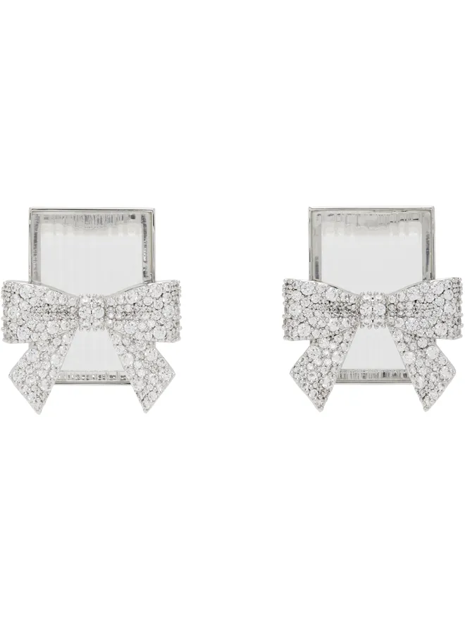 Shushu/Tong Shushu/Tong YVMINエディション Bow-Adorned Square Glass スタッドピアスの商品画像