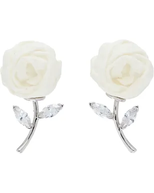 Shushu/Tong YVMINエディション Paper Ball Rose Gemstone Leaf スタッドピアス - サムネイル1