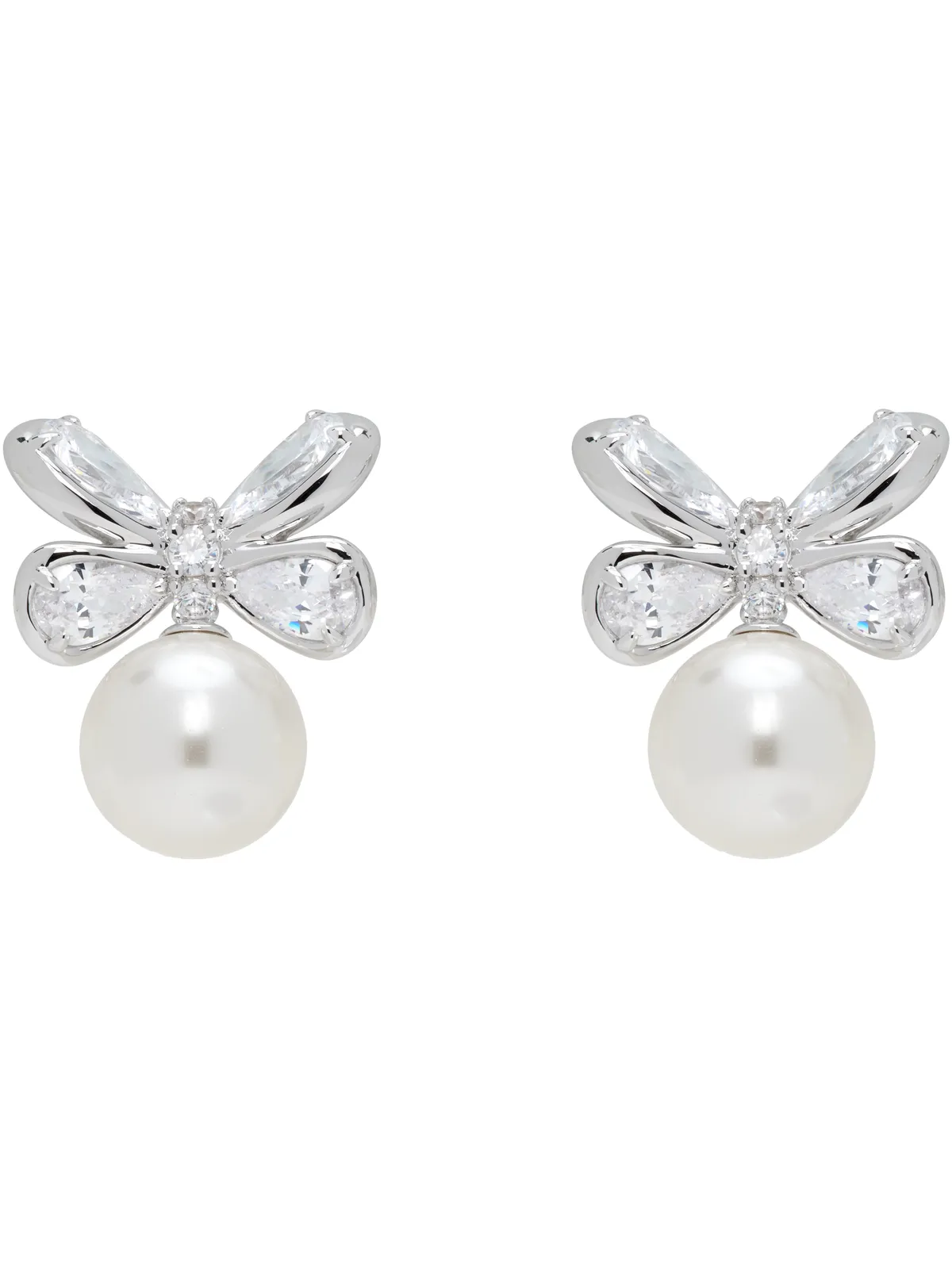 Shushu/Tong YVMINエディション Butterfly Flower Faux-Pearl スタッドピアス - 画像1
