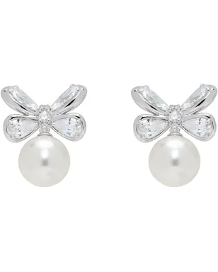 Shushu/Tong YVMINエディション Butterfly Flower Faux-Pearl スタッドピアス - サムネイル1