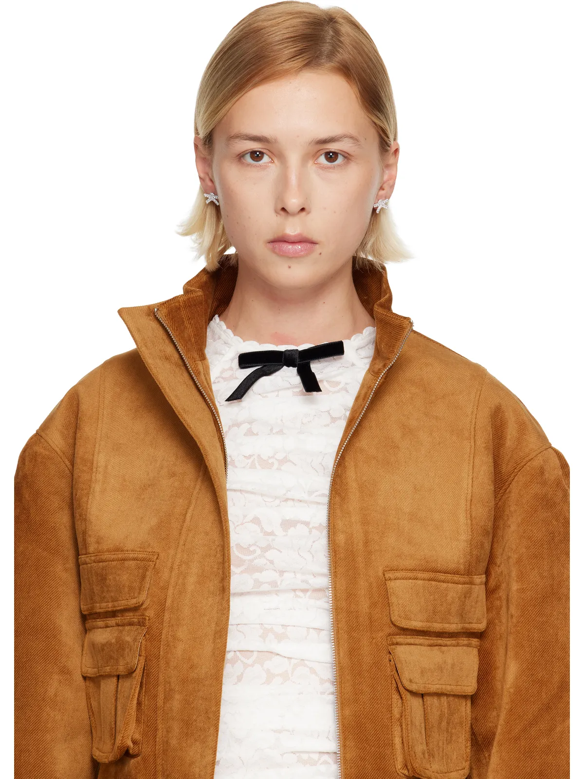 Shushu/Tong YVMINエディション Gem Bowknot スモール ピアス - 画像3