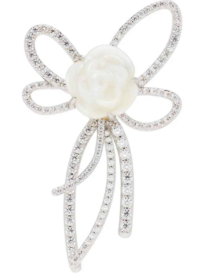 Shushu/Tong Shushu/Tong YVMINエディション Faux-Pearl Chain Bow Rose シングルピアスの商品画像
