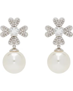 Shushu/Tong YVMINエディション Cruciate Flower Faux-Pearl ピアス - サムネイル1
