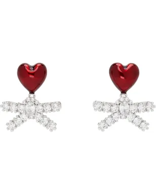 Shushu/Tong YVMINエディション Enamel Heart Gem Bowknot ピアス - サムネイル1