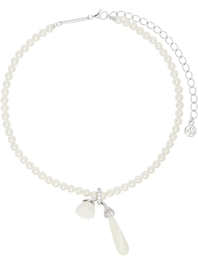 Shushu/Tong Shushu/Tong SSENSE限定 Bridalカプセルコレクション YVMINエディション Ceramic Rose フェイクパール ネックレスの商品画像