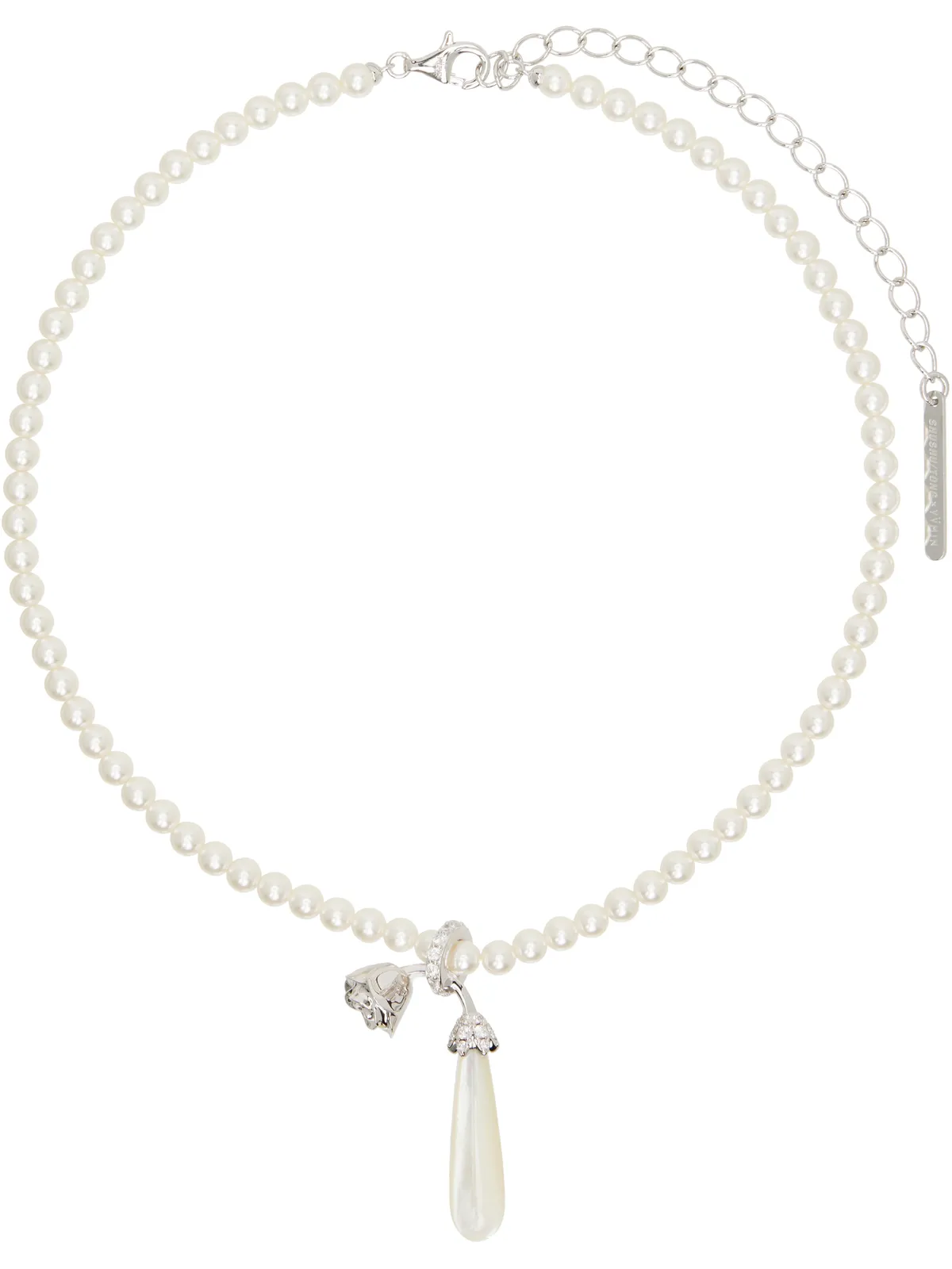 Shushu/Tong YVMINエディション Faux-Pearl Drop Sleeping Rose ネックレス - 画像1