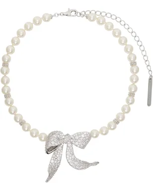 Shushu/Tong YVMINエディション Diamond Bowknot Faux-Pearl ネックレス - サムネイル1