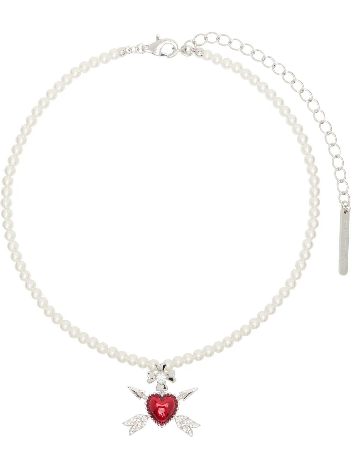 Shushu/Tong YVMINエディション Enamel Heart Double Arrow ネックレス - 画像1