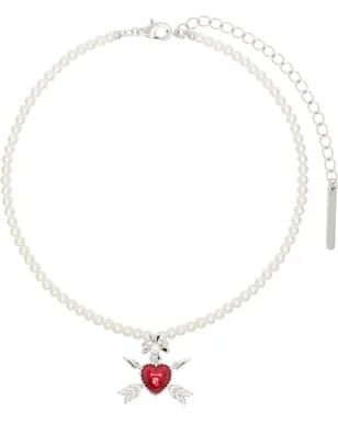 Shushu/Tong YVMINエディション Enamel Heart Double Arrow ネックレス - サムネイル1