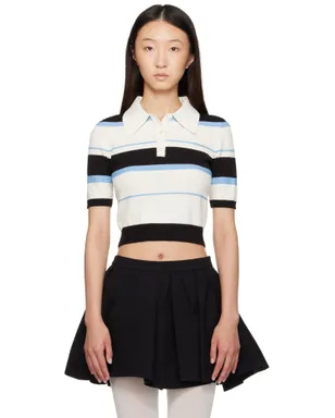 Shushu/Tong Stripe-Knit ポロシャツ - サムネイル1
