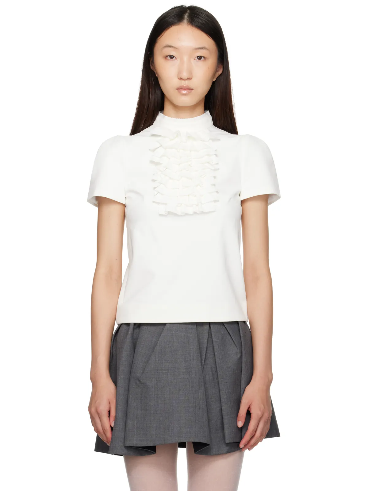 Shushu/Tong Patchwork Embellished Round Collar トップス - 画像1