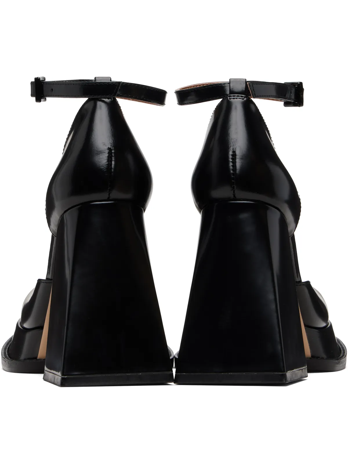 Shushu/Tong ブラック Round Toe Strap High ヒール - 画像2