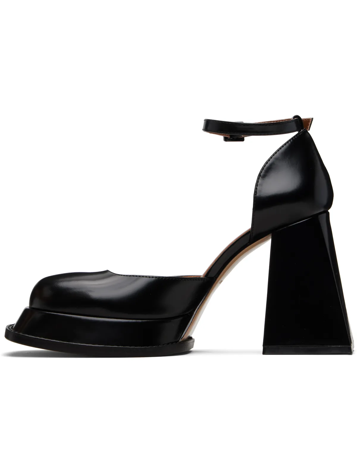 Shushu/Tong ブラック Round Toe Strap High ヒール - 画像3