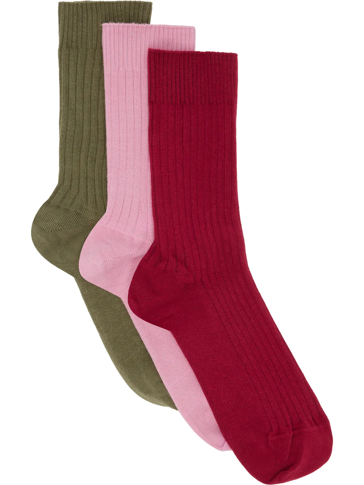 Baserange オーガニックコットン Overankle リブ ソックス 3足セット - 画像1