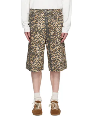 Rhude Traxedo レオパード バギー デニムショートパンツ - サムネイル1