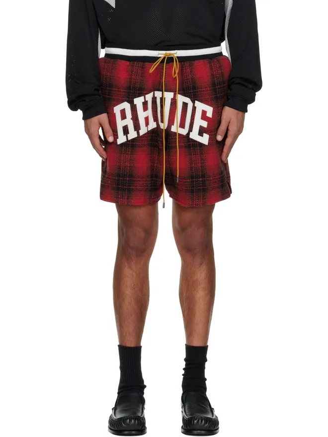 Rhude Rhude 'Rhude' Collegiate Court Logo フランネル ショートパンツの商品画像