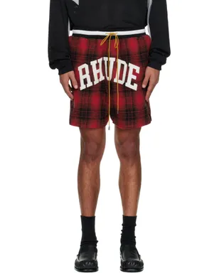 Rhude 'Rhude' Collegiate Court Logo フランネル ショートパンツ - サムネイル1