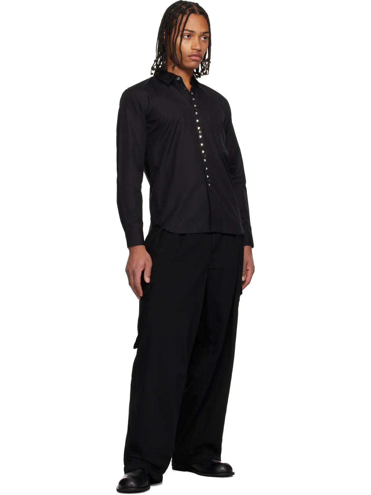 Black Comme des Garçons スタッズ シャツ - 画像4