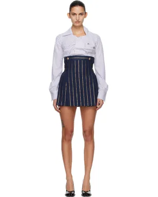 Vivienne Westwood Gilded Stripe Linen High Waisted Kilt ミニスカート - サムネイル1