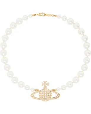 Vivienne Westwood One Row Bas Relief フェイクパール ネックレス - サムネイル1