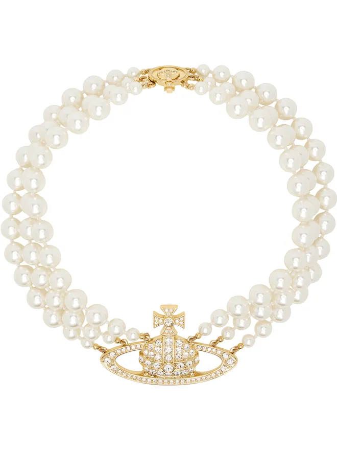 Vivienne Westwood Vivienne Westwood Three Row Bas Relief フェイクパール ネックレスの商品画像
