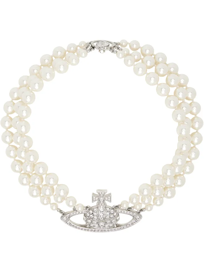 Vivienne Westwood Vivienne Westwood Three Row Pearl Bas Relief ネックレスの商品画像