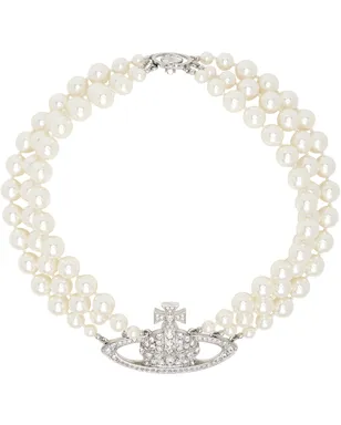 Vivienne Westwood Three Row Pearl Bas Relief ネックレス - サムネイル1