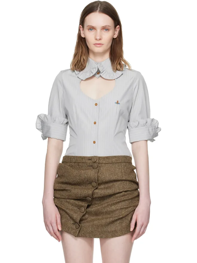 Vivienne Westwood Vivienne Westwood Shirting S/S Toulouse Frill ピンストライプ シャツの商品画像