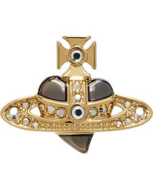 Vivienne Westwood Man Diamante Heart スタッズ シングルピアス - サムネイル1