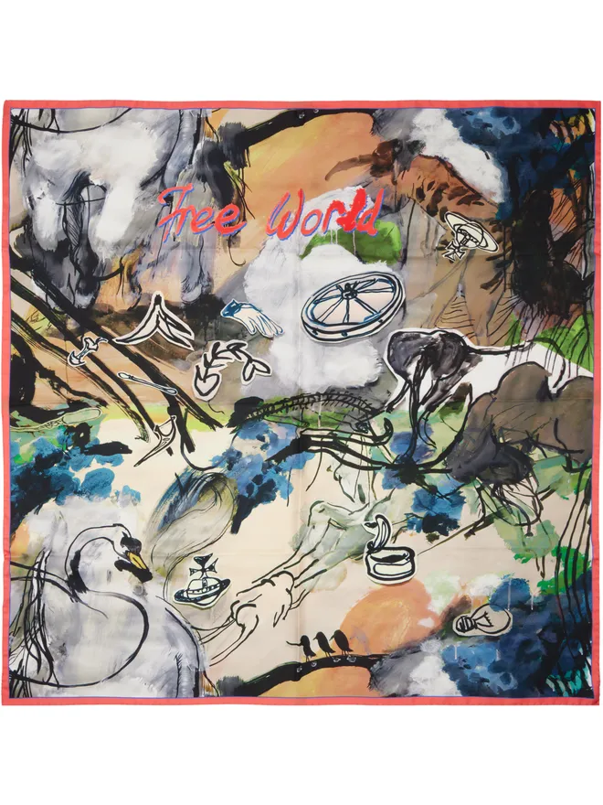 Vivienne Westwood Vivienne Westwood 'Free World' Square スカーフの商品画像