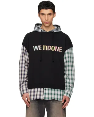 WE11DONE 'WE11DONE' パッチワーク レイヤード フーディ - サムネイル1