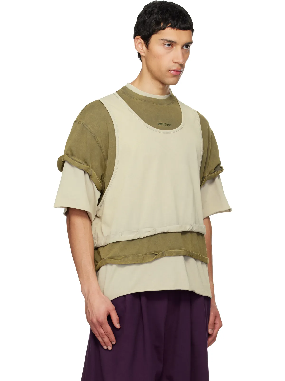 WE11DONE トリプルレイヤード ウォッシュ Tシャツ - 画像2