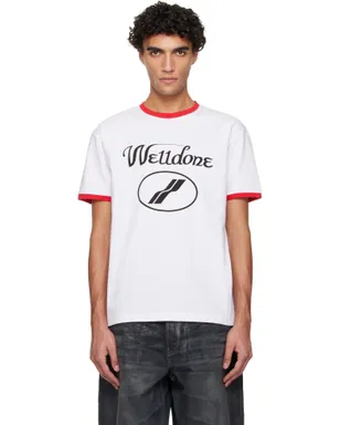 WE11DONE Cursive Logo フィット リンガーTシャツ - サムネイル1