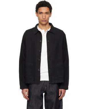 Merz b. Schwanen Cropped Worker's リネン ジャケット - サムネイル1