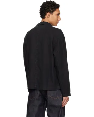 Merz b. Schwanen Cropped Worker's リネン ジャケット - サムネイル3